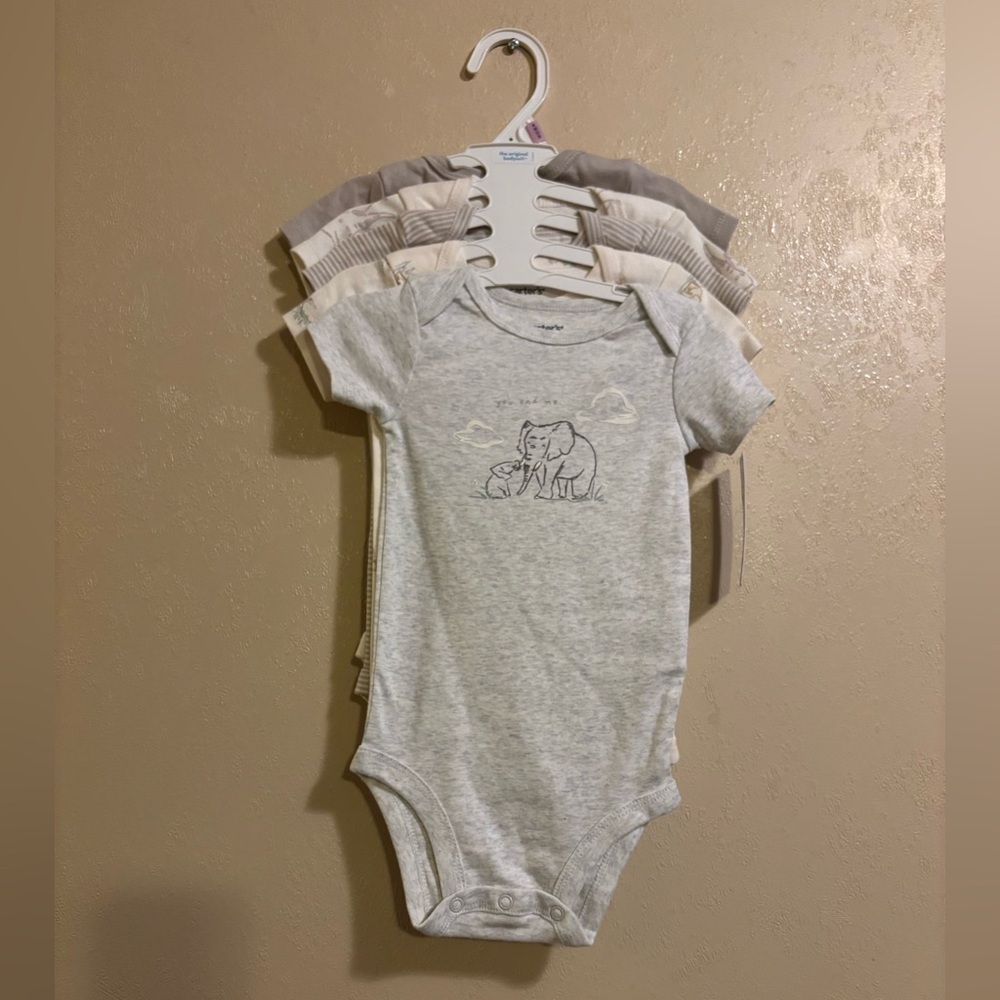 NWT Carter's baby 5-Pack Short-Sleeve Bodysuits sz 9M